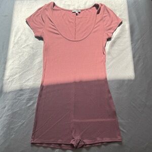 Fashion Nova Pink Fitted Bodysuit with Scoop Neckline